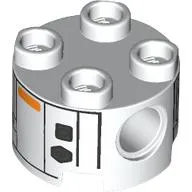 Brick Round 2 x 2, Pin Holes with Droid Body Print