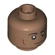 Minifig Head First Officer Hawkins, Raised Black Eyebrows, Stern Look Print