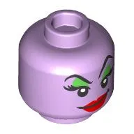 Minifig Head Ursula, Raised Eyebrows, Green Eye Shadow, Eyelashes, Red Lips, Smirk print