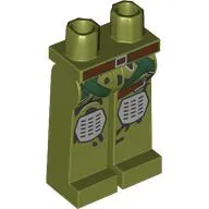 Hips and Olive Green Long Legs with Dark Green Straps, Silver Knee Pads Print