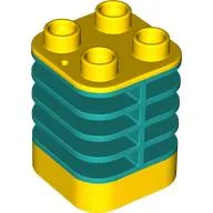 Duplo Brick 2 x 2 x 2 Yellow with Flex Spring