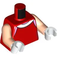 Torso White Color, Bright Pink Panels Print, Light Nougat Arms, White Hands