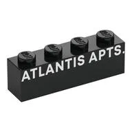 Brick 1 x 4 with 'ATLANTIS APTS' print