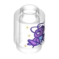 Brick Round 1 x 1 Open Stud with Cricket Print (Cri-Kee)