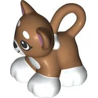 Duplo Animal Cat / Kitten Looping Tail, White Chest, Feet, Tail End, and Mouth Print