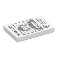Tile 2 x 3 with Wanted Poster with 'WANTED' and '604-16' Print