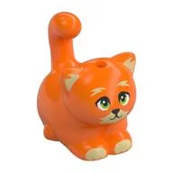 Animal, Cat, Chubby with Bright Light Yellow Ears, Paws, and Mouth, Lime Eyes Print (Poundcake)