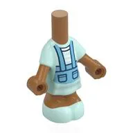 Microdoll Body Short Dress Light Aqua, Medium Azure Overalls Print