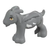 Animal, Goat with Horns, Dark Bluish Grey/WHite Spots print