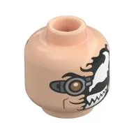 Minifig Head Doc Ock, Bionic Eye, Partly Black Venom Mask, White Eye, Teeth / Full Black Venom Mask