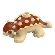 Animal, Dinosaur, Ankylosaurus, Baby with Tan Spikes and Legs, Dark Orange Eyes Print