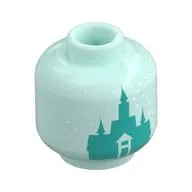Minifig Head (No Face), Dark Turquoise Arendelle Castle Print