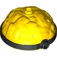 Minifig Head Special, Minion, Extra Large, Round Rock, Black 1-Eyed Goggles pattern