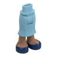 Minidoll Hips and Long Skirt with Medium Brown Legs, Dark Blue Shoes print