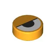 Tile Round 1 x 1 with Half-Closed Eye print