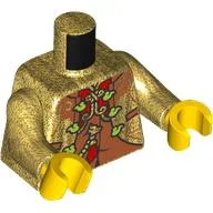 Torso, Jacket, Gold Laces, Lime Buttons, Dark Orange Shirt print, Pearl Gold Arms, Yellow Hands