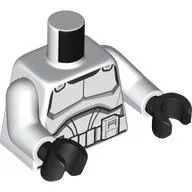 Torso Clone Trooper Armour, Wide Stomach Area Print, White Arms, Black Hands