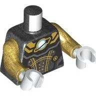 Torso Space Suit, Gold Lines, Classic Space Logo Print, Pearl Gold Arms, White Hands