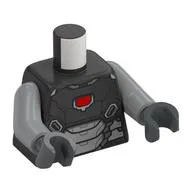 Torso, War Machine Armor, Red Arc Reactor Print, Light Bluish Gray Arms, Dark Bluish Gray Hands