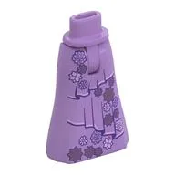 Minidoll Hips and Full Length Skirt with Dark Purple Flowers, Dress Layers print