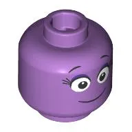 Minifig Head, White Eyes, Thing Black Smile