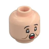 Minifig Head Sneezy, Black Eyebrows, Dark Orange Eyeshadow, Open Mouth/Closed Mouth Sneeze
