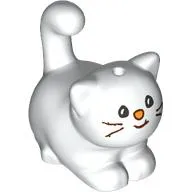 Animal, Cat, Chubby with Black Eyes, Whiskers, Coral Nose print