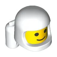 Minifig Head Special, Baby with Helmet and Airtanks, Yellow Head Pattern, Classic Face print