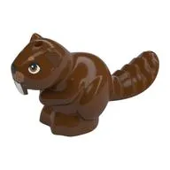 Animal, Beaver, Sitting with White Teeth, Nougat Nose, Eyes print