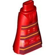 Minidoll Hips and Full Length Skirt with Dark Red/Bright Light Orange Stripes, Decorations print