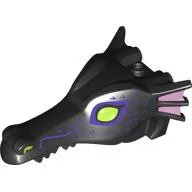 Animal Body Part, Dragon Head Long, Trans-Pink Fins on Side, Lime Eyes, Dark Purple Markings print