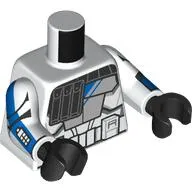 Torso, Arc Trooper Blue/Light Bluish Grey Armor, Black Pauldron print, White Arms, Black Hands