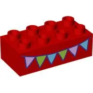 Duplo Brick 2 x 4 with Garlands print