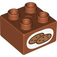Duplo Brick 2 x 2 with Cookies print