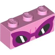 Brick 1 x 3 with Dark Pink Sunglasses print
