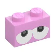 Brick 1 x 2 with Drooping Eyes (Yoshi) Print