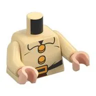 Torso, Black Belt, Bright Light Orange Belt Buckle, Buttons print, Tan Arms, Light Nougat Arms