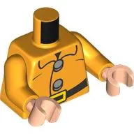 Torso, Black Belt, Bright Light Orange Belt Buckle, Silver Buttons print, Bright Light Orange Arms, Light Nougat Hands