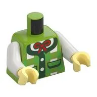 Torso, Whites/Bright Green Plaid Shirt, Dark Green Trim, Red Bow print, White Arms, Bright Light Yellow Hands