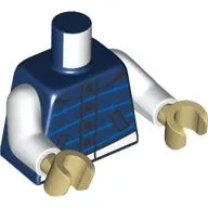 Torso, Vest, Dark Azure Stripes, White Belt print, White Arms, Dark Tan Hands