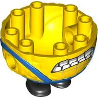 Minion Body, Extra Large Round with Grinning Teeth, Blue Overalls print