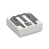 Tile 1 x 1 with Dark Bluish Grey Armor print