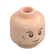 Minifig Head Cal Kestis, Dark Orange Eyebrows, Scars, Closed Mouth/Angry Open Mouth, Teeth