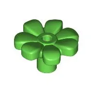 Plant, Flower, Minifig Accessory with 7 Thick Petals and Pin, Center Ring