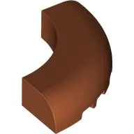 Brick Round Corner 5 x 5 x 1 Curved, Bottom Cut Outs, No Studs, 7 Bottom Tubes