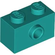 Brick Special 1 x 2 with 1 Center Stud on 1 Side, Bottom Stud Holder