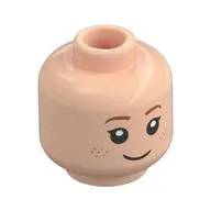 Minifig Head Ginny Weasley, Dark Orange Eyebrow, Freckles, Smile/Sad