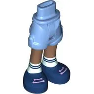 Minidoll Hips and Shorts with Medium Brown Legs, White Socks, Dark Blue Shoes print