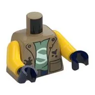 Torso, Jacker, Black Stains, Picker, Olive Green Shirt, White Logo, Dark Blue Pants print, Yellow Arms, Dark Blue Hands
