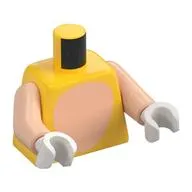 Torso, Light Nougat Oval Stomach Print, Light Nougat Arms, White Hands